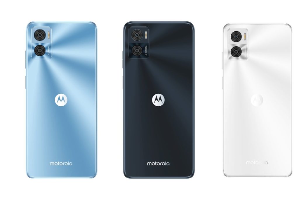Motorola Moto E22: design e cores