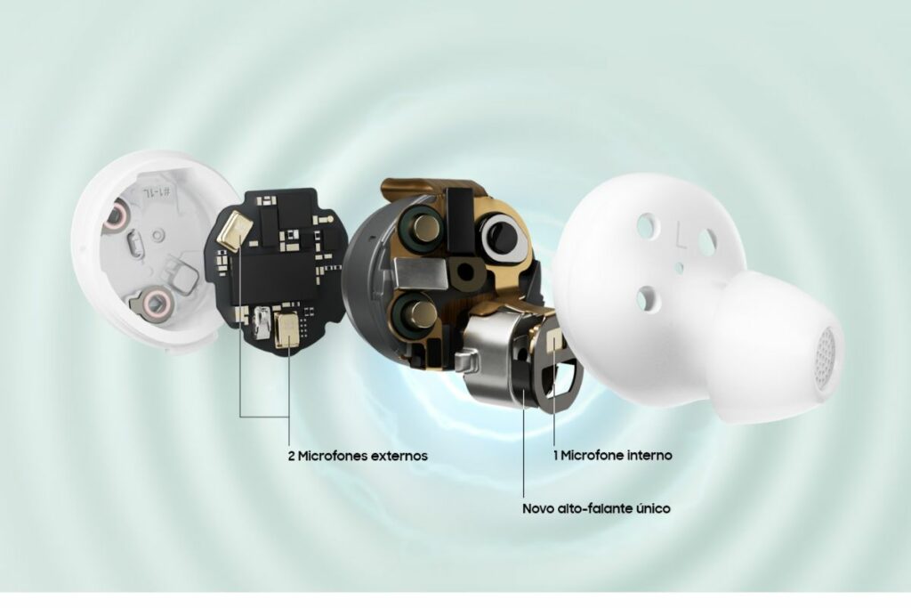 Samsung Galaxy Buds FE: design formato dentro.