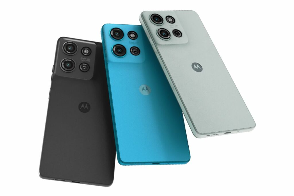 Motorola Moto G75: design com três cores.