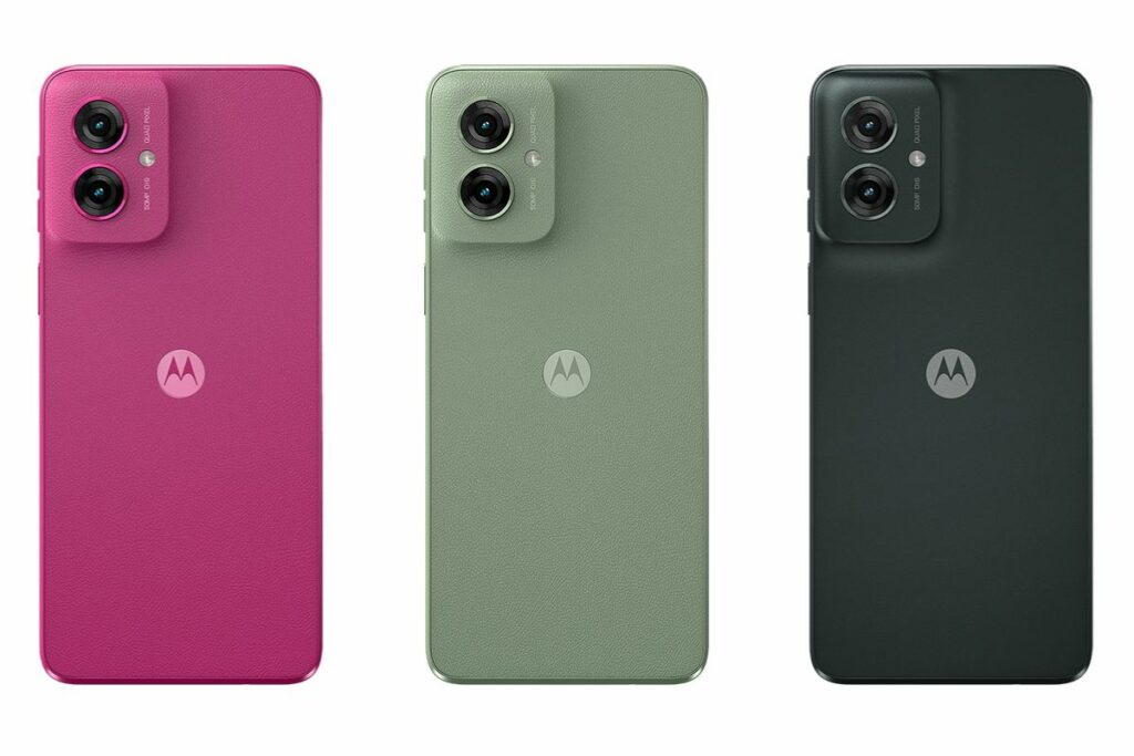 Motorola Moto G55: design com três cores.