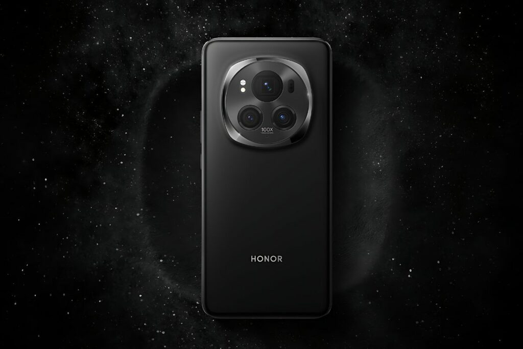 Honor Magic 6 Pro: design na cor preta.